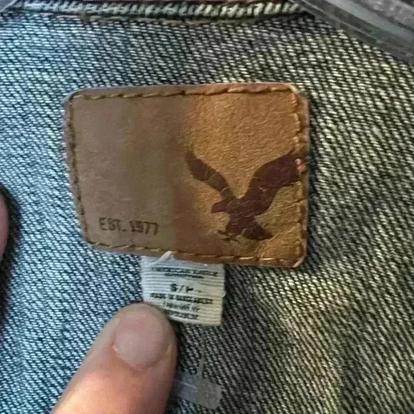 American Eagle Outfitters Jean Jacket with Faux "aging tears" vintage look - Picture 3 of 3